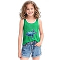 thumbnail image 1 of Eltusu Girls Cotton Tank Tops, Sleeveless Crew Neck Loose Fit Graphic Workout Tops Green Size 14-15 T, 1 of 4