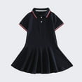 thumbnail image 1 of Eltusu Girls Dresses, School Cotton Lapel Collar Short Sleeve Summer Clothes Black Size 3-4 T, 1 of 4