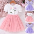 thumbnail image 1 of Eltusu Girls Dresses, Short Sleeve Cute Crewneck Casual Summer Clothes Pink Size 6 T, 1 of 6