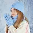 thumbnail image 1 of Eltusu Girls Hats Scarves Gloves Sets, Winter 3 Pieces Stretch Beanies Scarves Mittens Sets 3-8 T Size Acrylic, 1 of 3