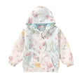 thumbnail image 1 of Eltusu Girls Hooded Jackets, Lightweight Windproof Printed Waterproof Outerwear with Zipper Mint Green Size 8-9 T, 1 of 2