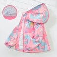 thumbnail image 1 of Eltusu Girls Jackets, Windproof Waterproof Hooded Printed Spring Fall Outerwear Pink Size 5-6 T, 1 of 8