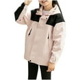 thumbnail image 1 of Eltusu Girls Jackets with Pockets, Waterproof Windproof Hooded Casual Spring Fall Outerwear Pink Size 10-12 T, 1 of 8