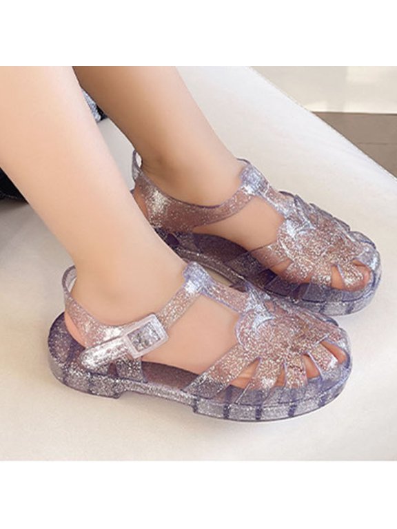 Girls Jellies, Casual No Slip PVC Summer Casual Jelly Shoes Purple Size 13(Big Kids)