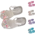 thumbnail image 1 of Eltusu Girls Jelly Sandals, Open Toe Princess Beach No Slip Summer Shoes Silver Size 13, 1 of 6