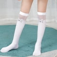 thumbnail image 1 of Eltusu Girls Knee High Socks, Comfort Cotton Tight Soft School Uniform Socks White Size 3-12T, 1 of 7