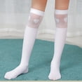 thumbnail image 1 of Eltusu Girls Knee High Socks, Spring Fall Soft Tight Cotton School Uniform Socks White Size 3-12T, 1 of 7