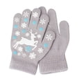 thumbnail image 1 of Eltusu Girls Knit Gloves, Casual Warm Stretch Soft Winter Mittens Gray Size Free Size, 1 of 2