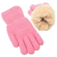 thumbnail image 1 of Eltusu Girls Knit Gloves, Thermal Outdoor Stretch Windproof Winter Mittens Pink Size 6-13 T, 1 of 2