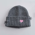 thumbnail image 1 of Eltusu Girls Knitting Beanies, Soft Solid Color Stretch Thermal Winter Hats Gray Size 0-15 T, 1 of 2