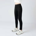 thumbnail image 1 of Eltusu Girls Leggings, Athletic Elastic Waist Solid Color Casual Spring Pants Black Size 9-10 T, 1 of 4