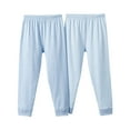 thumbnail image 1 of Eltusu Girls Leggings, Cotton Stretch 2 Pieces Elastic Waist Girls Pants Blue Size 5-6 T, 1 of 2