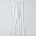 thumbnail image 1 of Eltusu Girls Leggings, Dance Elastic Waist Solid Color Stretch Girls Pants White Size 6-7 T, 1 of 8