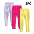 thumbnail image 1 of Eltusu Girls Leggings, Fashion 3 Pieces Elastic Waist Stretch Tight Pants Purple Size 10-11 T, 1 of 8