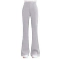 thumbnail image 1 of Eltusu Girls Leggings, Sports Elastic Waist Stretch Soft Flare Pants Gray Size 11-12 T, 1 of 8
