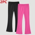thumbnail image 1 of Eltusu Girls Cotton Leggings, Soft Two Pieces Stretch Elastic Waist Flare Pants Gold Size 3-14 T, 1 of 2