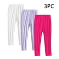 thumbnail image 1 of Eltusu Girls Leggings, Stretch Sports 3 Pieces Elastic Waist Tight Pants Purple Size 6 T, 1 of 8