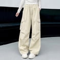 thumbnail image 1 of Eltusu Girls Cargo Pants, Spring Fall Elastic Waist Multi-Pockets Loose Fit Athletic Pants Beige Size 9-10 T, 1 of 4