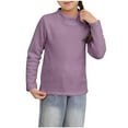 thumbnail image 1 of Eltusu Girls Long Sleeve Tops, Casual Warm Crewneck Spring Fall Spring Fall Undershirts Purple Size 13-14 T, 1 of 7