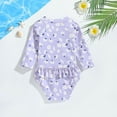thumbnail image 1 of Eltusu Girls One-Piece Swimsuit, Long Sleeve Comfort Crew Neck Quick Dry Rashguard Suit Purple Size 5 T, 1 of 2