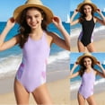 thumbnail image 1 of Eltusu Girls One-Piece Swimwear, Summer Sleeveless Stretch Holiday Kids Swimsuit Purple Size 8-13T, 1 of 8