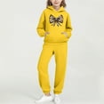 thumbnail image 1 of Eltusu Girls Outfit Sets, 2 Pieces Long Sleeve Relaxed Fit Printed Hoodies and Sweatpants Sets Yellow Size 13-14 T, 1 of 5