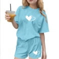 thumbnail image 1 of Eltusu Girls Outfit Sets, Loose Fit Crew Neck 2PC Short Sleeve Summer Clothes Sets Sky Blue Size 3-4T, 1 of 5