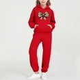thumbnail image 1 of Eltusu Girls Outfit Sets, Printed Long Sleeve 2 Pieces Relaxed Fit Hoodies and Sweatpants Sets Red Size 13-14 T, 1 of 5