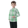 thumbnail image 1 of Eltusu Girls Plaid Shirts, Breathable Casual Lapel Collar Comfort Button-Down Shirts Green Size 5-6 T, 1 of 3