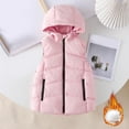 thumbnail image 1 of Eltusu Girls Puffer Vests , Hooded Thermal Mid-Weight Windproof Winter Outerwear Pink Size 11-12 T, 1 of 2