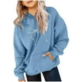 thumbnail image 1 of Eltusu Girls Pullover Hoodies, Loose Long Sleeve Solid Color Casual Girls Sweatshirts Blue Size 7-8 T, 1 of 5