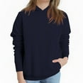 thumbnail image 1 of Eltusu Girls Pullover Hoodies, Solid Color Casual Long Sleeve Relaxed Fit Sweatshirts with Pockets Navy Size 5-6T, 1 of 3