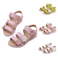 thumbnail image 1 of Eltusu Girls Sandals, No Slip Open Toe Princess Flat Beach Shoes Pink Size 8 T, 1 of 8