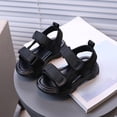 thumbnail image 1 of Eltusu Girls Sandals, Non-Slip Breathable Open Toe Flat Beach Shoes Black Size 4-4.5 T, 1 of 2