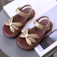 thumbnail image 1 of Eltusu Girls Sandals, Open Toe Non-Slip Soft Bottom Casual Summer Shoes Gold Size 2-2.5 T, 1 of 2