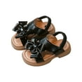 thumbnail image 1 of Eltusu Girls Sandals, Soft Bottom Open Toe No Slip PU Summer Shoes Black Size 4 T, 1 of 8