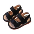 thumbnail image 1 of Eltusu Girls Sandals, Soft Sole Casual Open Toe Non-Slip Beach Shoes Black Size 12-15 Months, 1 of 2