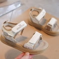 thumbnail image 1 of Eltusu Girls Sandals with Strap, Open Toe Soft Sole No Slip Outdoor Summer Sandals Khaki Size 3(Big Kids), 1 of 6