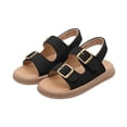 thumbnail image 1 of Eltusu Girls Sandals with Strap, Soft Sole Non Slip Open Toe Casual Flat Sandals Black Size 8(Little Kids), 1 of 8
