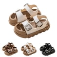 thumbnail image 1 of Eltusu Girls Sandals with Strap, Soft Sole Open Toe Casual Non Slip Summer Shoes White Size 1(Big Kids), 1 of 7