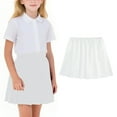 thumbnail image 1 of Eltusu Girls School Uniform Skirts, Comfort Pleated Cotton Elastic Waist Summer Clothes White Size 6-7T, 1 of 5
