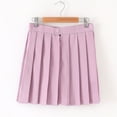 thumbnail image 1 of Eltusu Girls School Uniform Skirts, Cotton Summer Solid Color Elastic Waistband Pleated Skirts Purple Size 13-14 T, 1 of 2