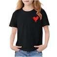 thumbnail image 1 of Eltusu Girls Short Sleeve Tops, Casual Crewneck Cotton Soft Summer T-Shirts Black Size 9-10 T, 1 of 5