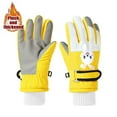 thumbnail image 1 of Eltusu Girls Ski Gloves, Outdoor Stretch Waterproof Thermal Winter Mittens Yellow Size 9-12 T, 1 of 2