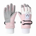 thumbnail image 1 of Eltusu Girls Ski Gloves, Stretch Outdoor Waterproof Thermal Winter Mittens Pink Size 4-6 T, 1 of 2