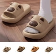 thumbnail image 1 of Eltusu Girls Slides, No Slip Cute Open Toe Soft Bottom Summer Slippers Khaki Size 2(Big Kids), 1 of 5