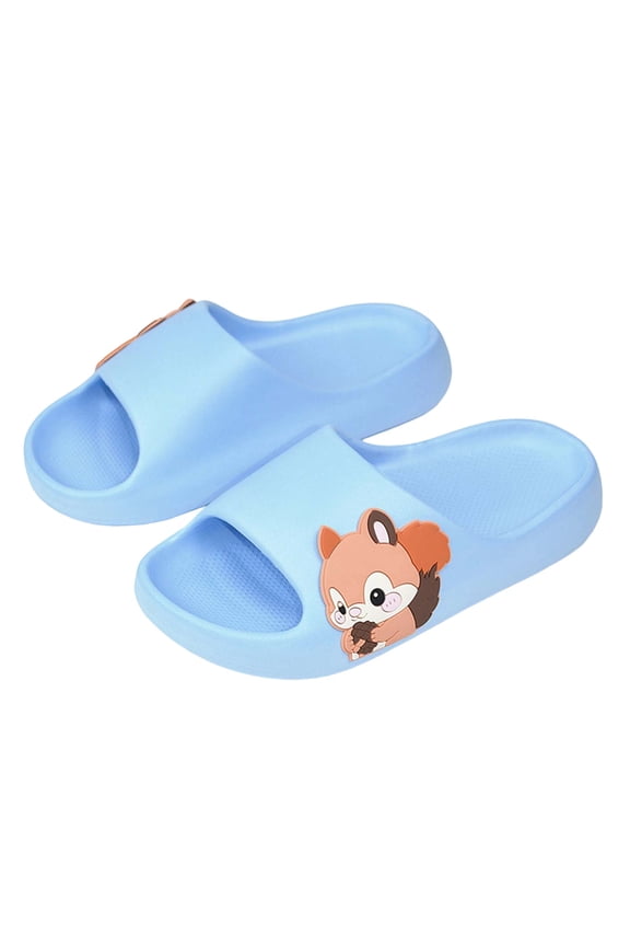 Girls Slides Slippers, Cute Summer No Slip Open Toe Kids Sandals Sky Blue Size 1-1.5(Big Kids)