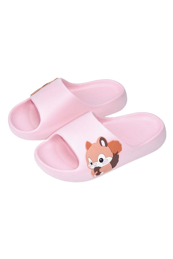 Girls Slides Slippers, Cute Summer Open Toe No Slip Kids Sandals Pink Size 12.5-13(Little Kids