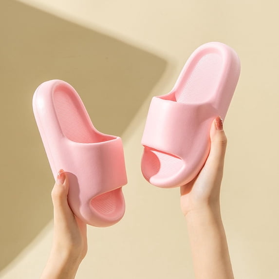 Eltusu Girls Slides Slippers, Non-Slip Open Toe Shower Summer Kids Sandals Pink Size 7.5-9 T