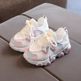 thumbnail image 1 of Eltusu Girls Sneakers, PU Lightweight No Slip Lace up Runing Shoes White Size 9.5 US, 1 of 4